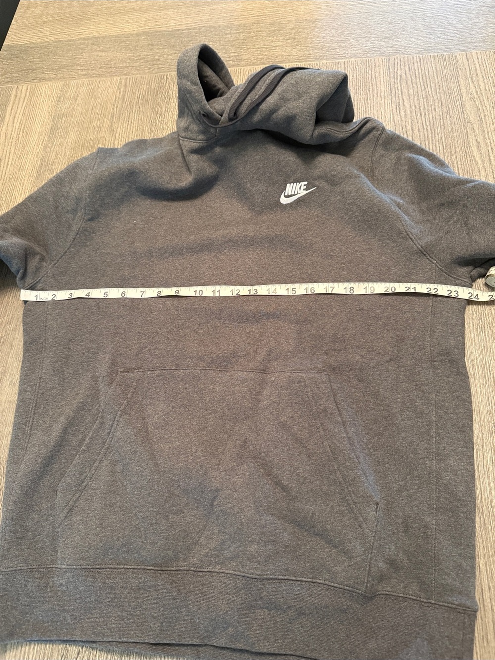 Nike Gray Pullover Hoodie with White Swoosh - Picture 4 of 8